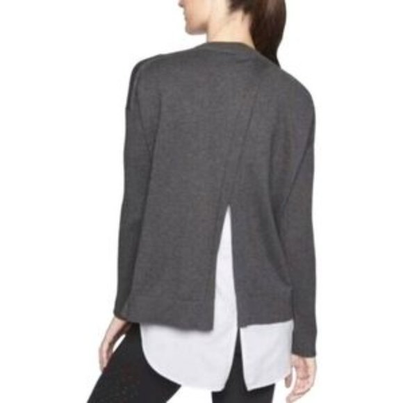 ATHLETA Highland Crossback Crewneck Pullover Sweater Grey Size Medium - Picture 1 of 7